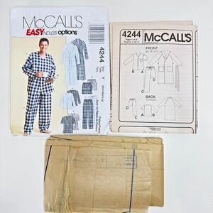 McCALL'S 4244 Pattern UNCUT Sm Med Lg Mens Pajamas Robe Easy Pjs Loungewear